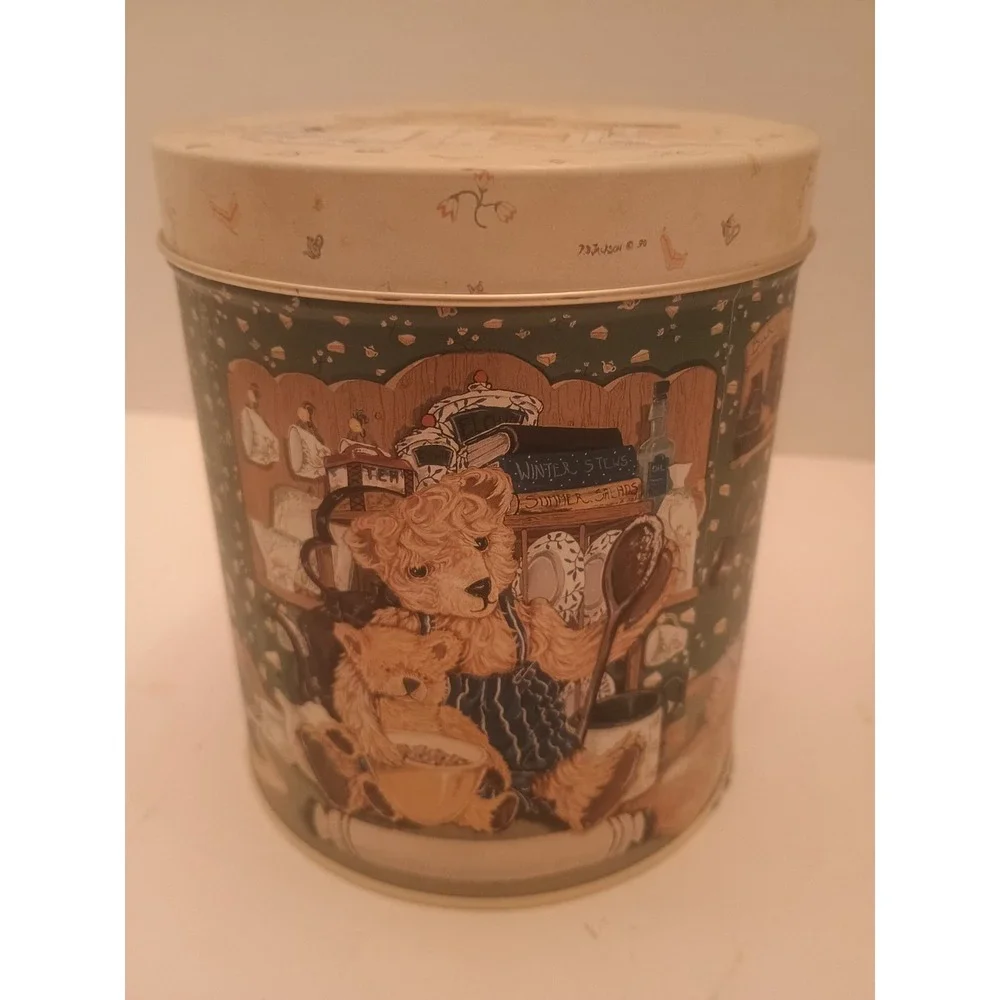 bears making a cake tin oscar and bertie old vintage decor